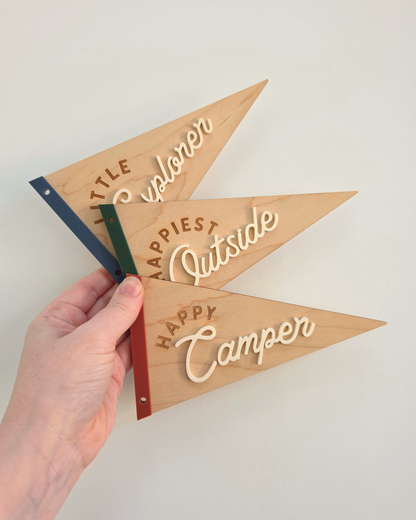 Wilderness Explorer Pennant Flags - Wooden and Acrylic Signs