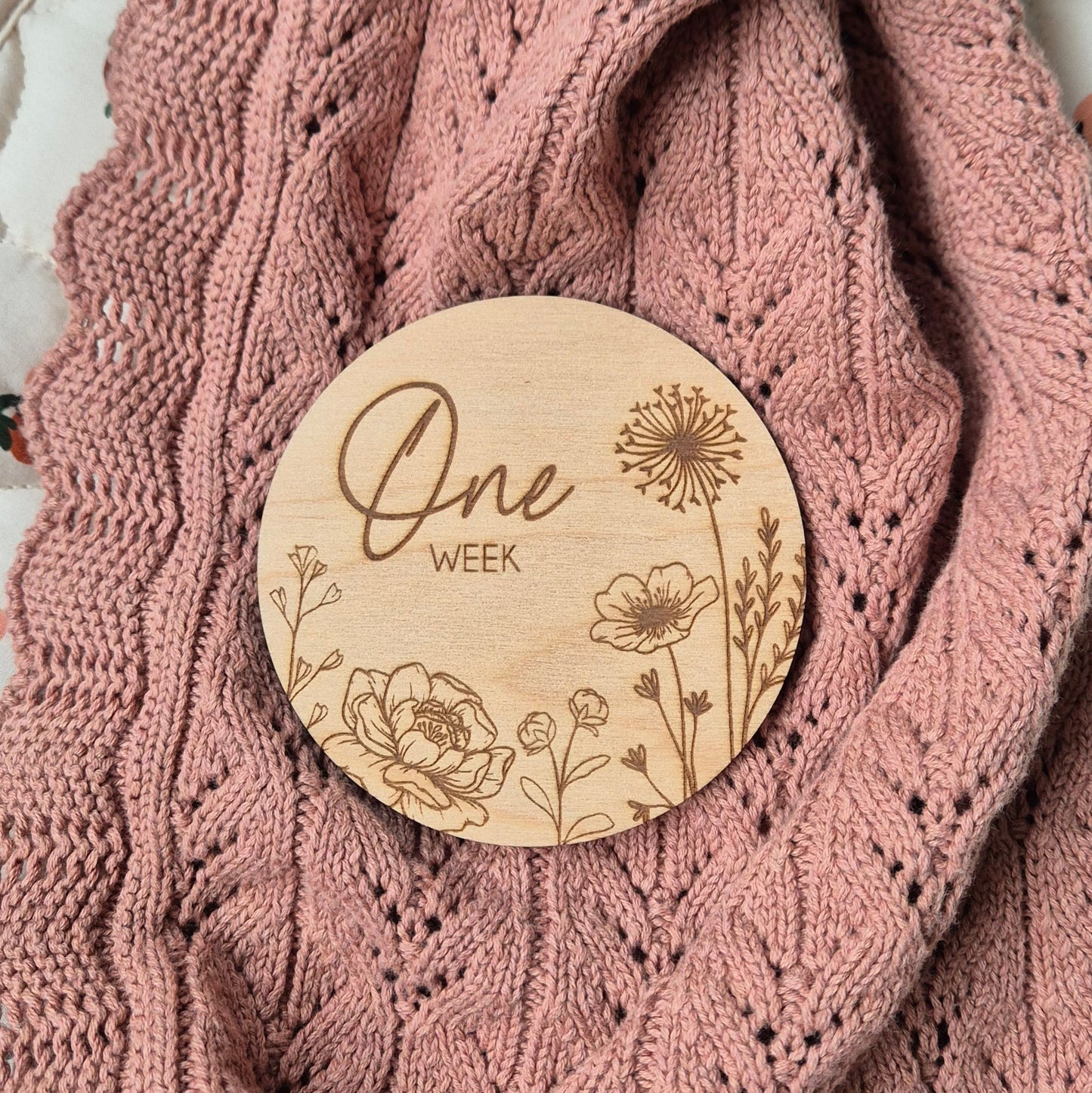 Floral Baby Monthly Milestone Discs
