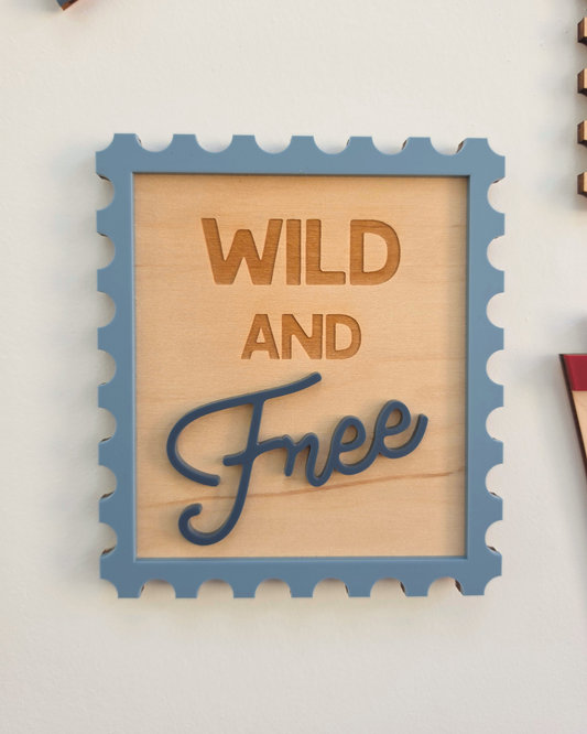 Postage Stamp Adventure Phrase Wall Decor