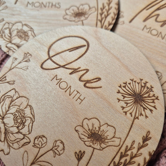 Floral Baby Monthly Milestone Discs