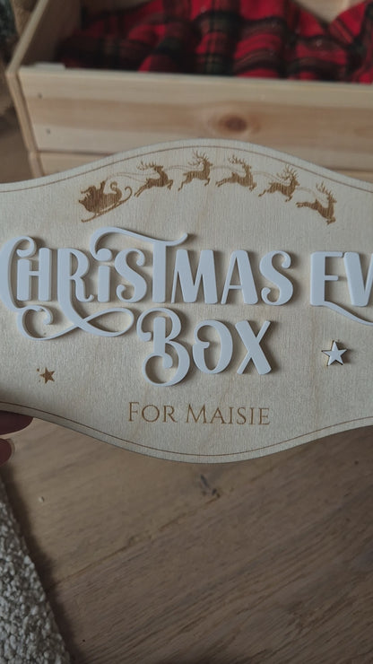Christmas Traditions Christmas Eve Crate with Personalised and Interchangeable Plaque