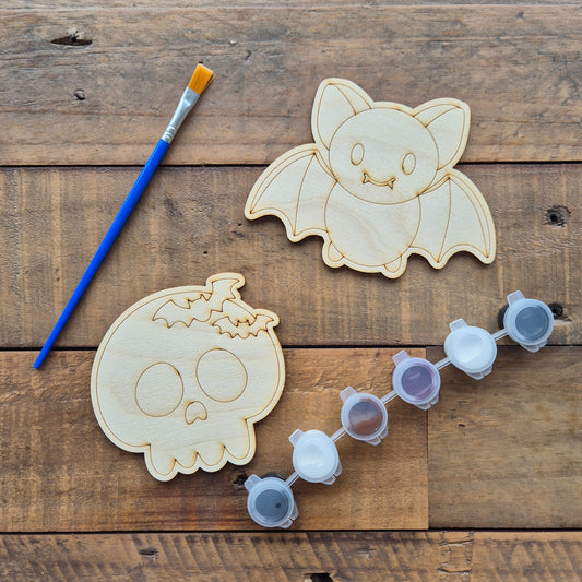 Kids Halloween Shapes Paint Kit | Bat and Skull