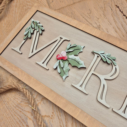 Merry Christmas Wooden Sign Blanks Kit