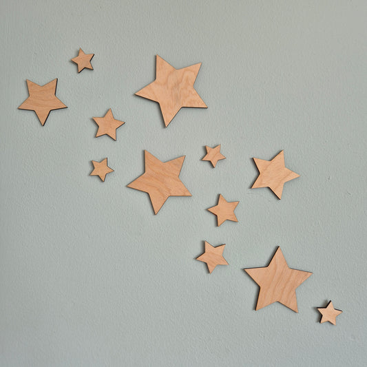 Wooden Stars Wall Shapes - Nursery Decor