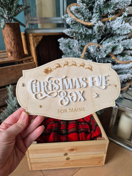 Christmas Traditions Personalised Christmas Eve Box Plaque