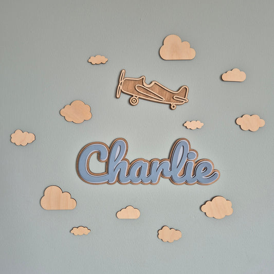 Wooden Cloud Wall Shapes - Nursery Decor