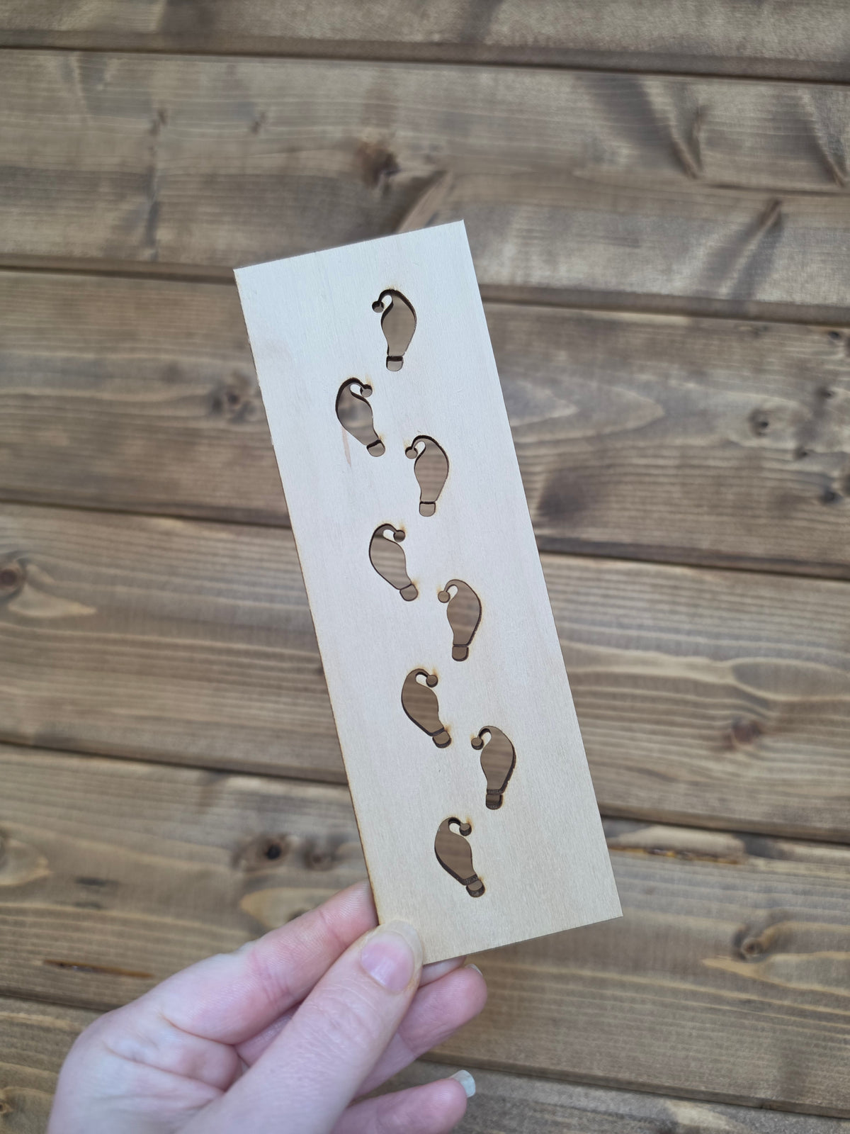 Christmas Elf Footprints Wooden Stencil