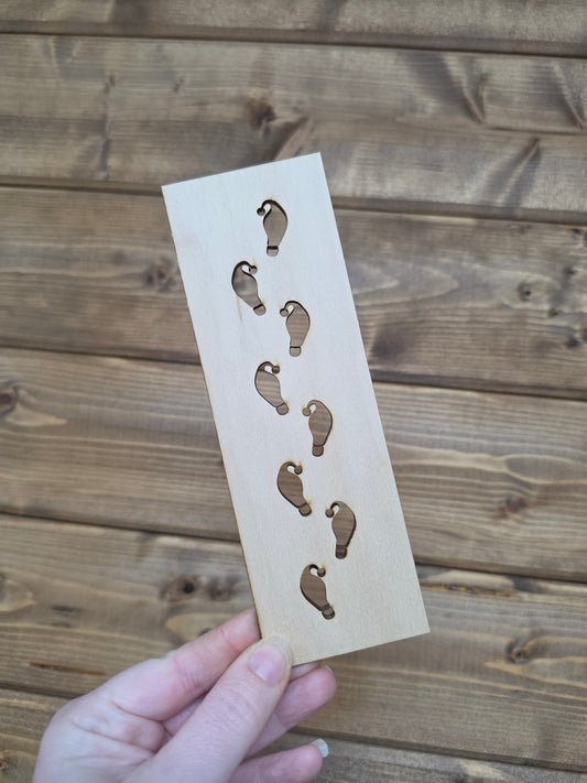 Christmas Elf Footprints Wooden Stencil