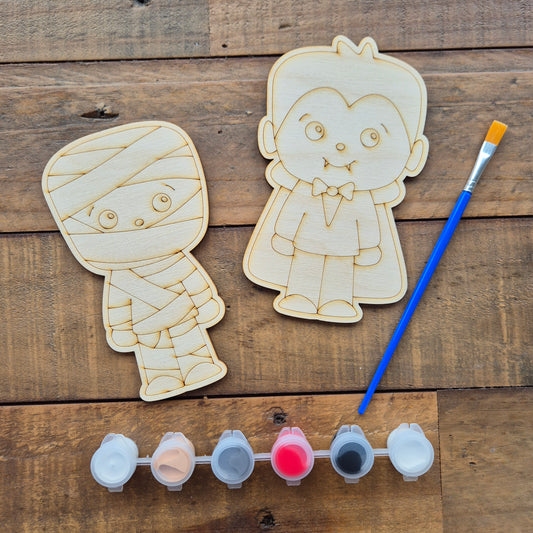 Kids Halloween Shapes Paint Kit | Vampire and Mummy