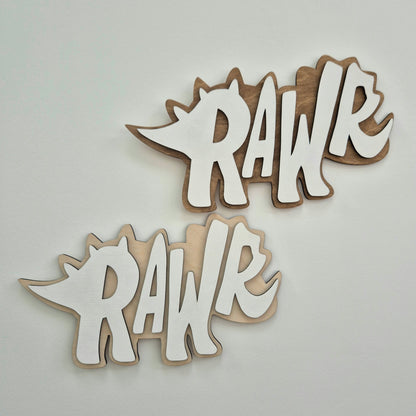 Rawr DinoRAWR Wall Sign – Bold Dinosaur Room Decor