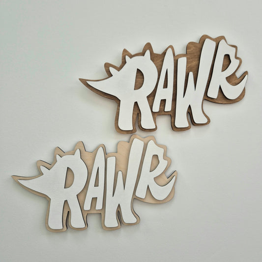 'Rawr' DinoRAWR Wall Sign – Bold Dinosaur Room Decor