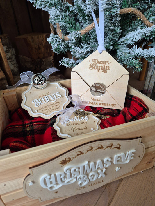 Christmas Traditions Christmas Eve Crate with Personalised and Interchangeable Plaque