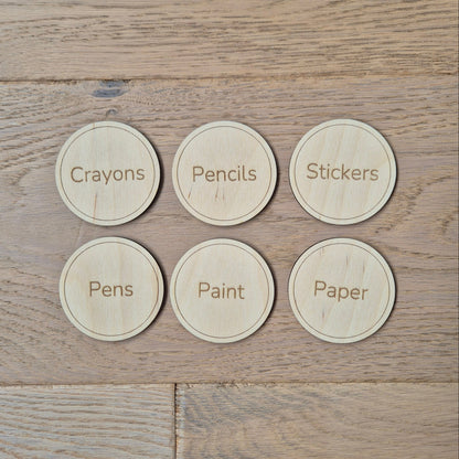 Storage Labels - Engraved Circle