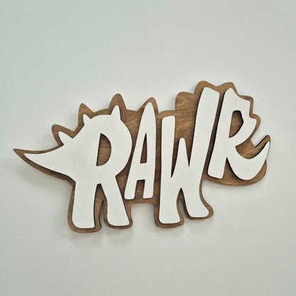 Rawr DinoRAWR Wall Sign – Bold Dinosaur Room Decor