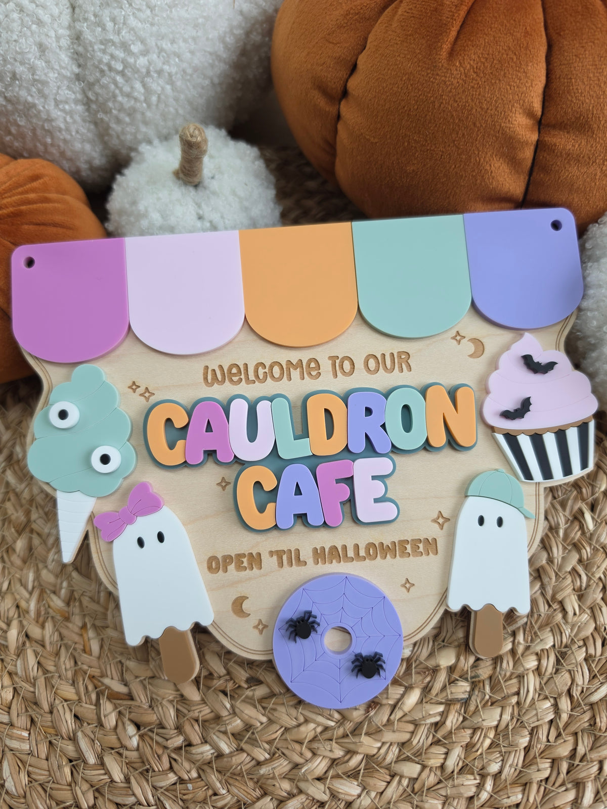 Cauldron Cafe Sign - Halloween Play Kitchen Sign