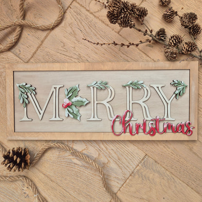 Merry Christmas Wooden Sign Blanks Kit