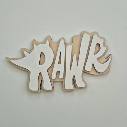 Rawr DinoRAWR Wall Sign – Bold Dinosaur Room Decor