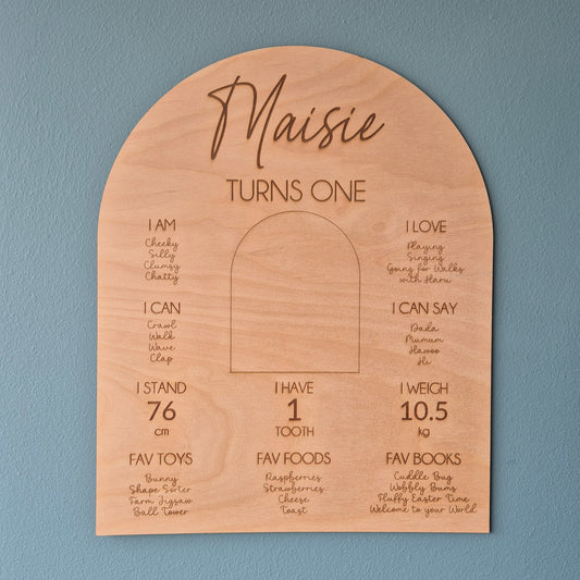 Turning One Birthday Board