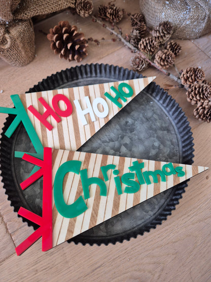Christmas Retro Acrylic and Wooden Pennant