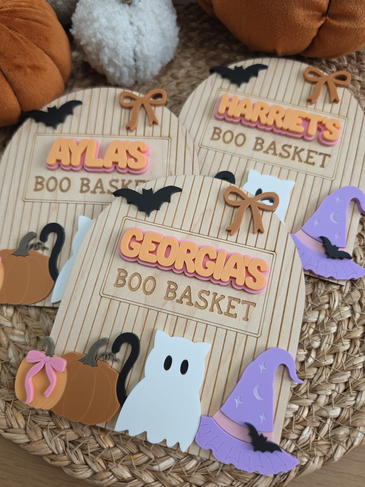 Spooky Cute Interchangeable Crate and Boo Basket Plaque