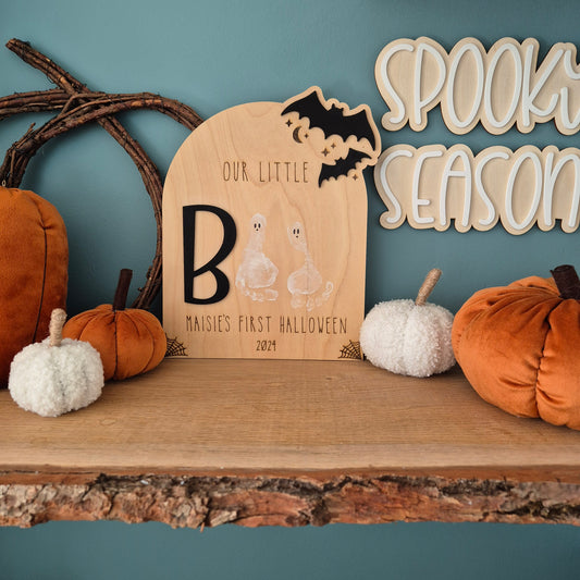 Our Little Boo Personalised Sign | Baby Halloween Memory Plaque