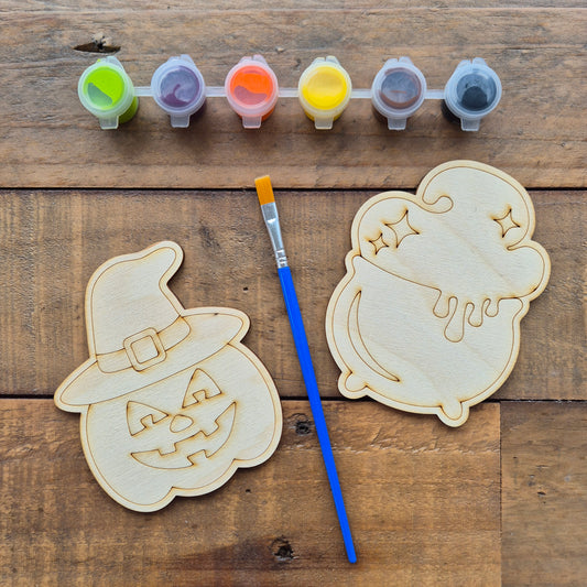 Kids Halloween Shapes Paint Kit | Pumpkin and Cauldron