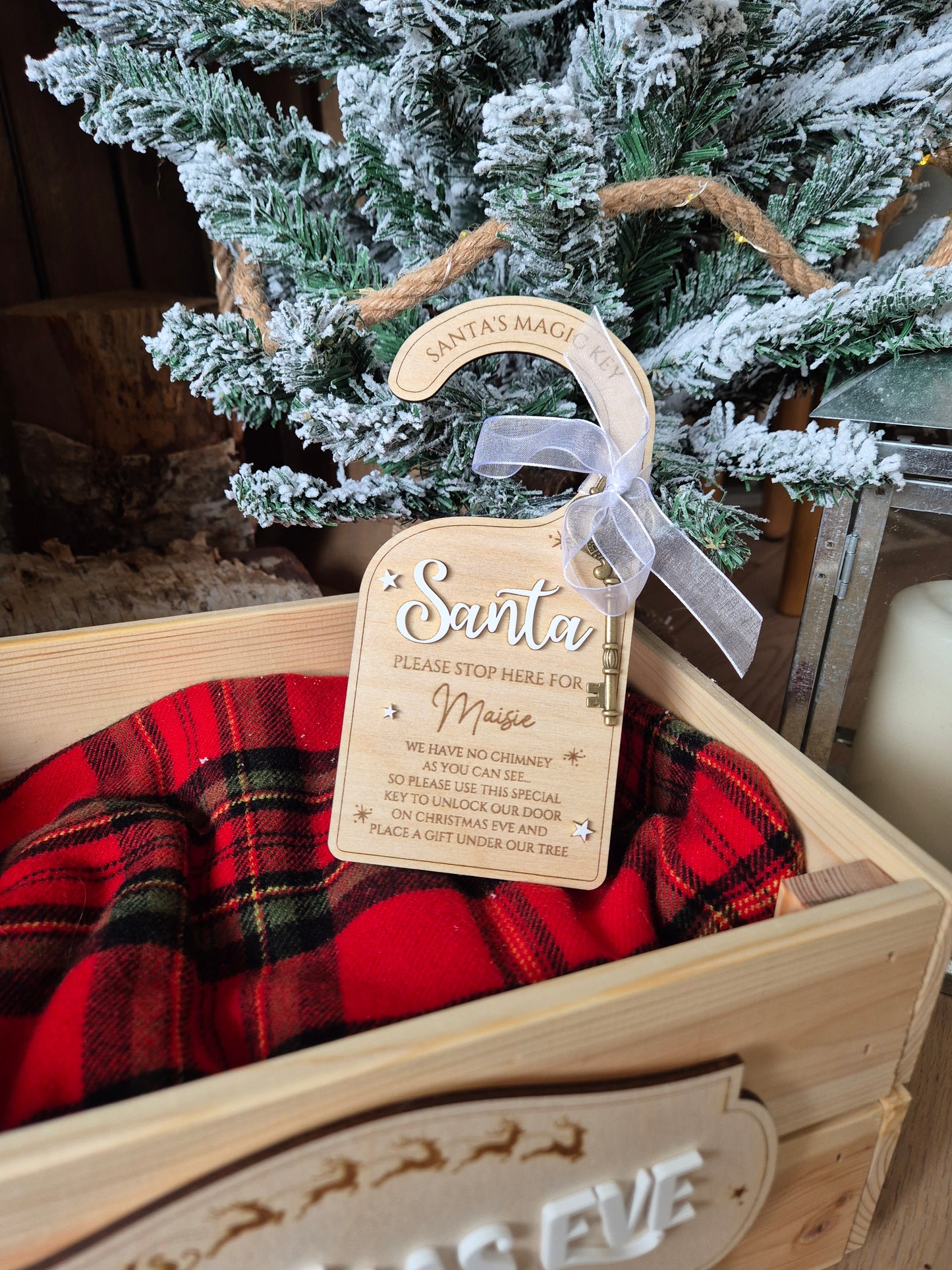 Christmas Traditions Santa's Magic Key Door Hanger - Personalised Santa Stop Here Sign