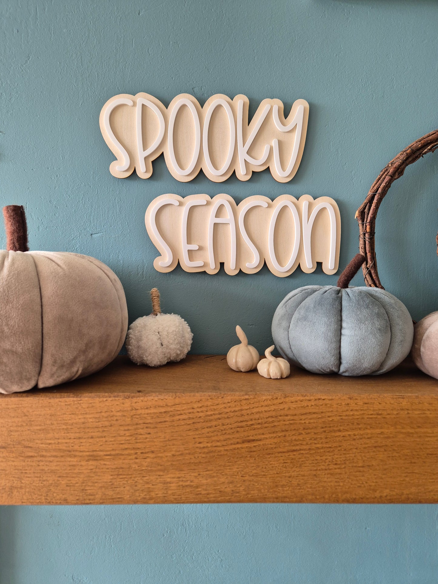 Spooky Season Double Layered Wall Phrase | Wooden and Acrylic Sign