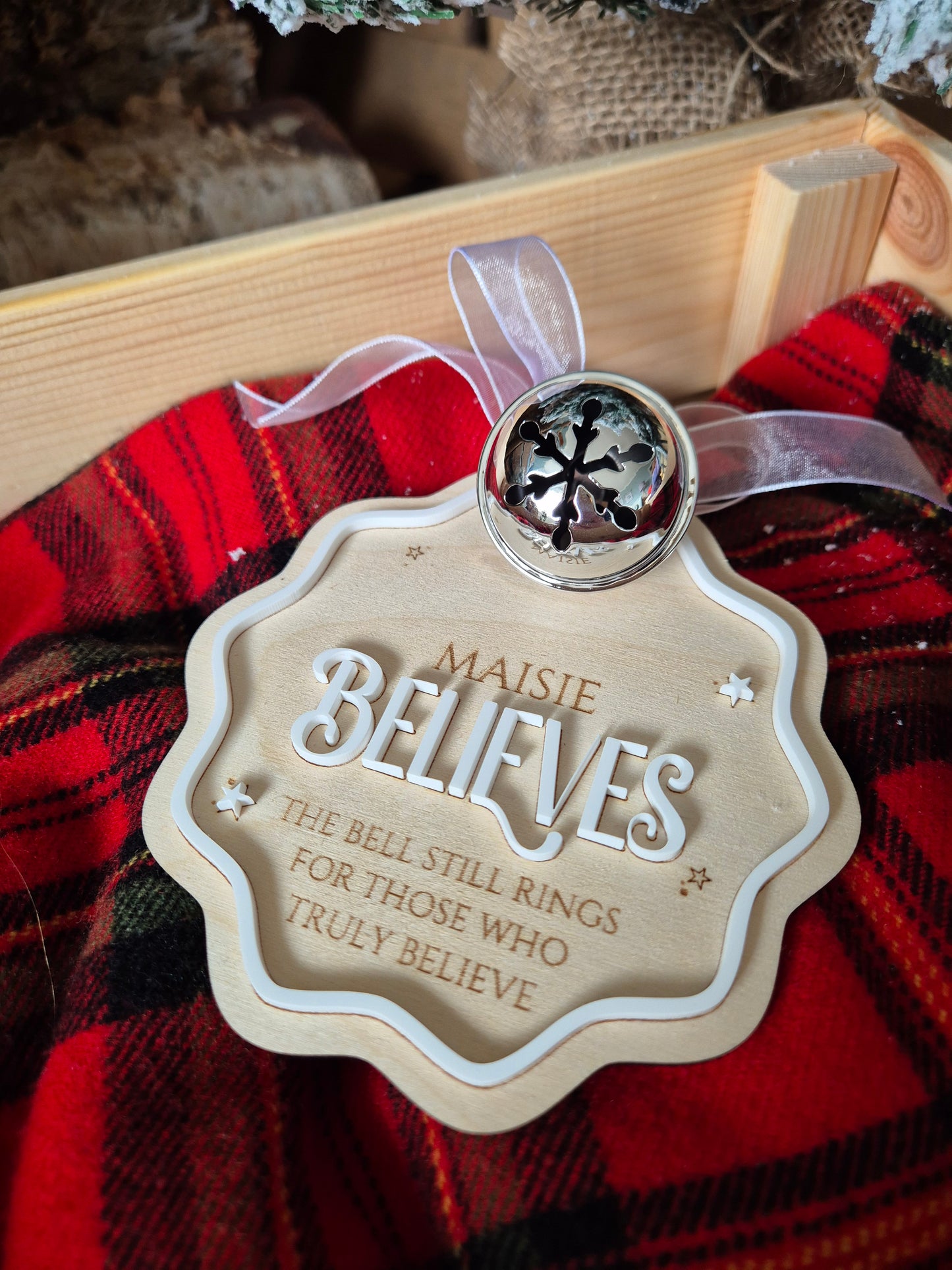 Christmas Traditions Believe Bell Ornament - Personalised Gift Tag