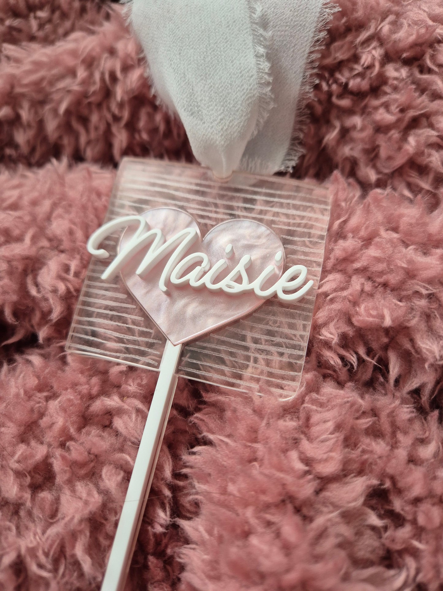 Personalised Valentine's Heart Lollipop Sucker Basket Name Tag