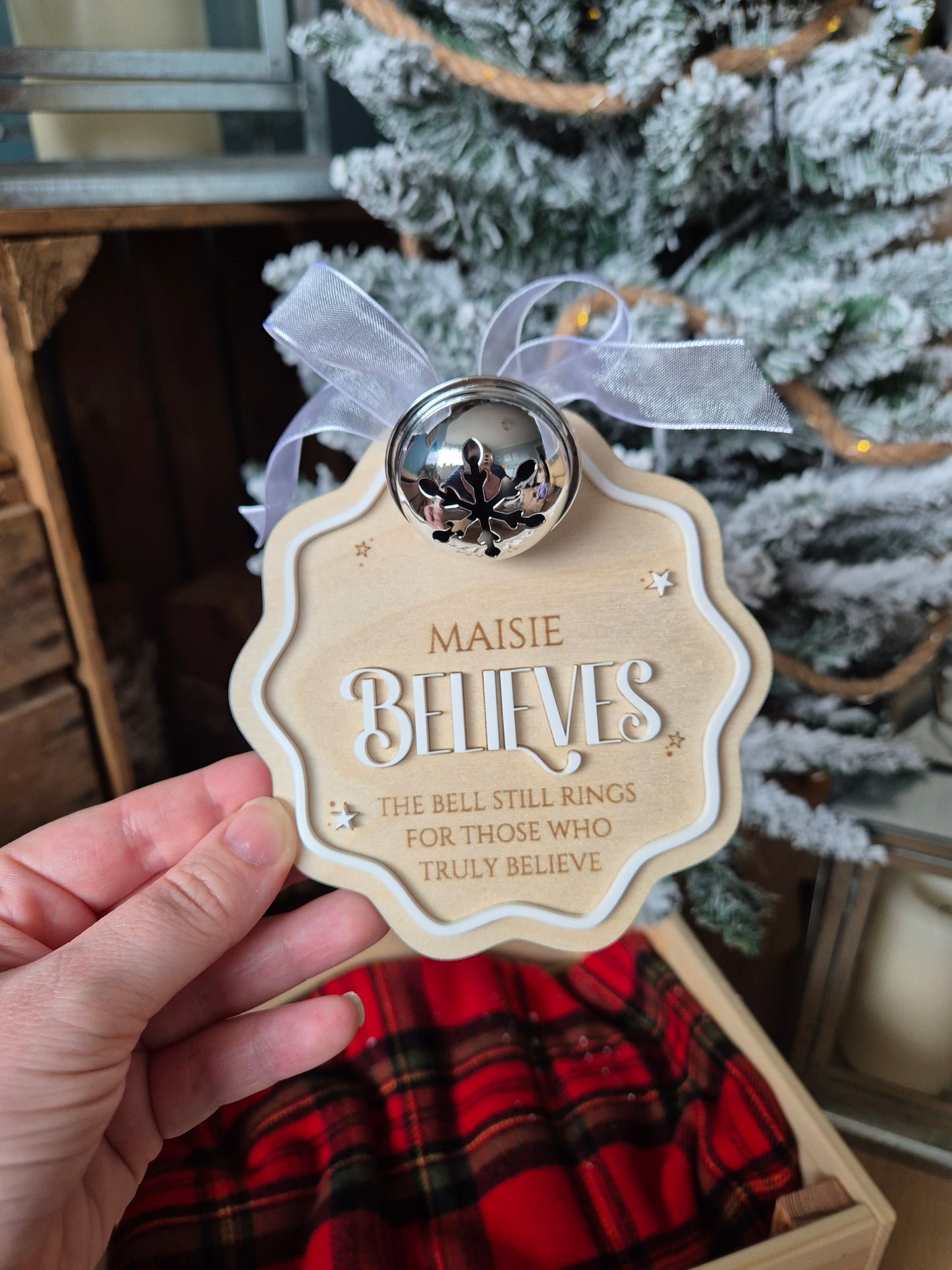 Christmas Traditions Believe Bell Ornament - Personalised Gift Tag