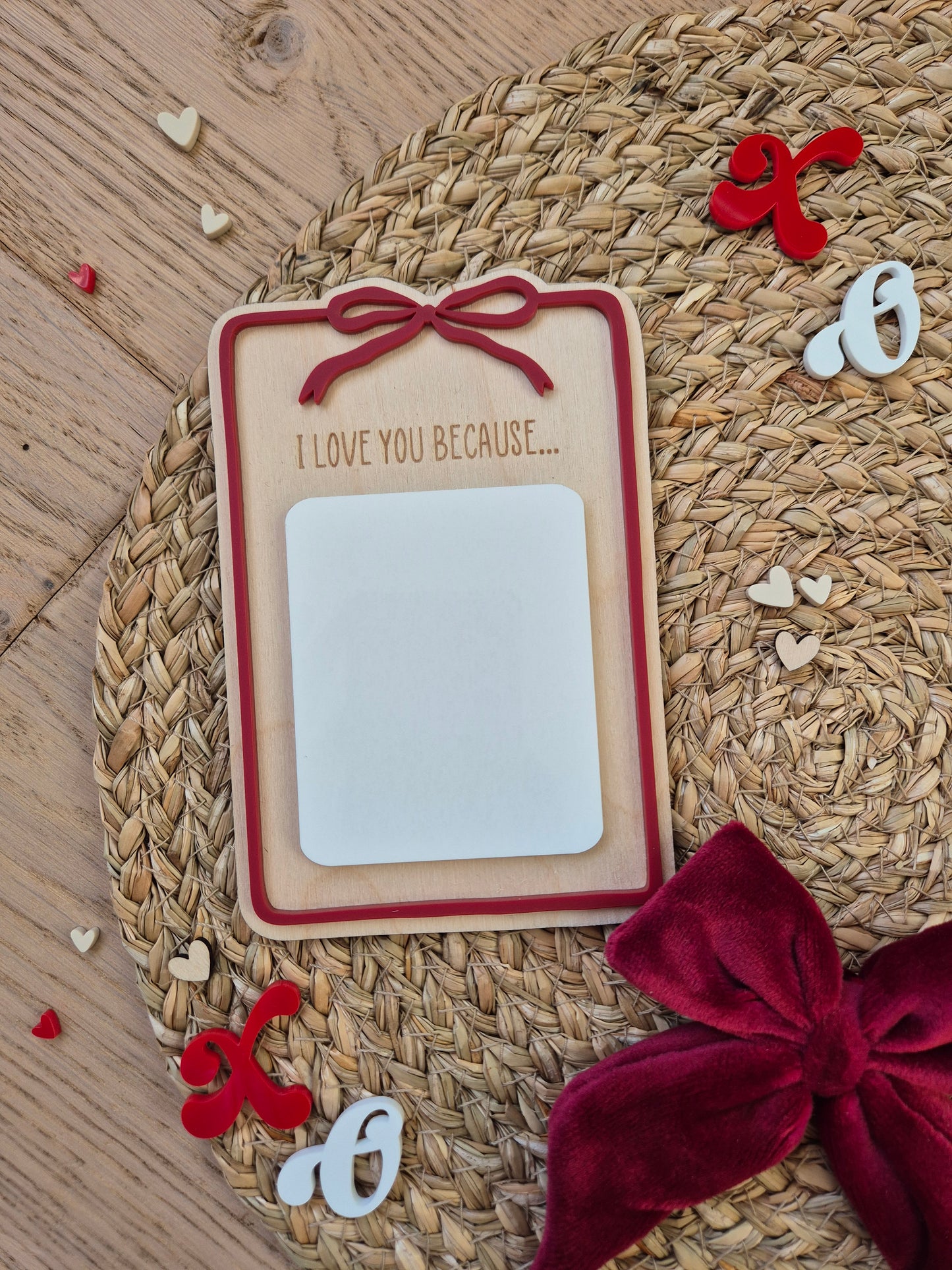 “I Love You Because” Writeable Message Board – Valentine’s & Mother’s Day Keepsake Fridge Magnet