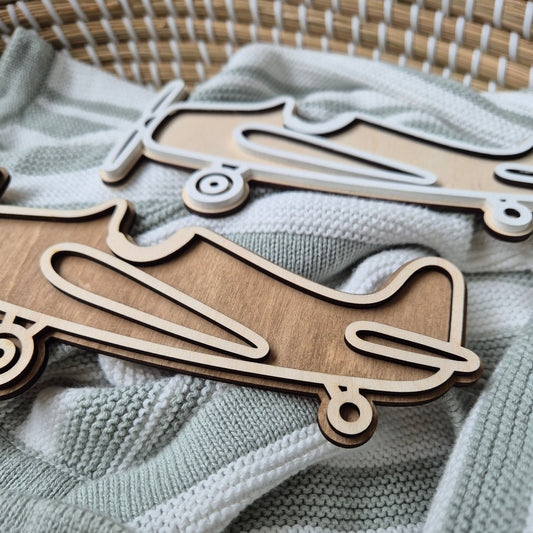 Vintage Plane Wooden Shapes - Nursery Wall Decor