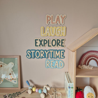Double Layer 'Explore' Wall Sign - Hand-painted Wooden Phrase