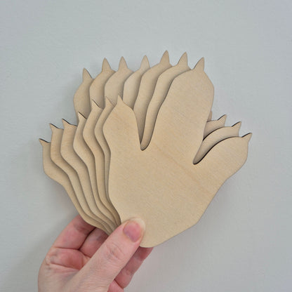 Dinosaur Footprint Wall Decals – Set of 7 Large Wooden Dino Feet Shapes
