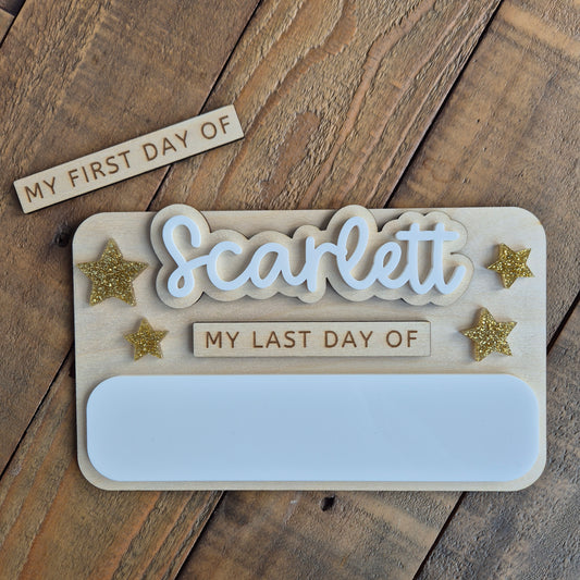 Mini Personalised Back to School Board - Reusable Wooden and Acrylic Sign