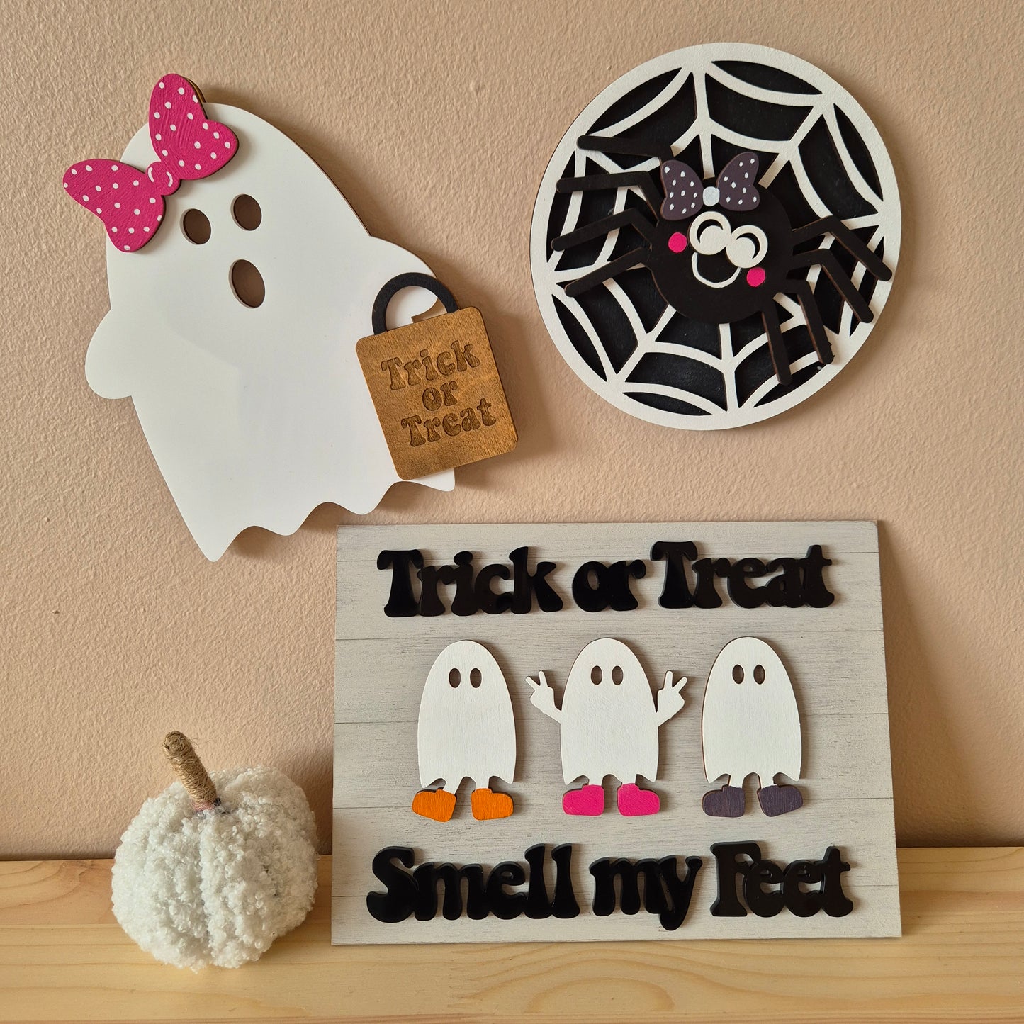 Smell my Feet Ghost Wooden Sign | Hand-painted Plaque