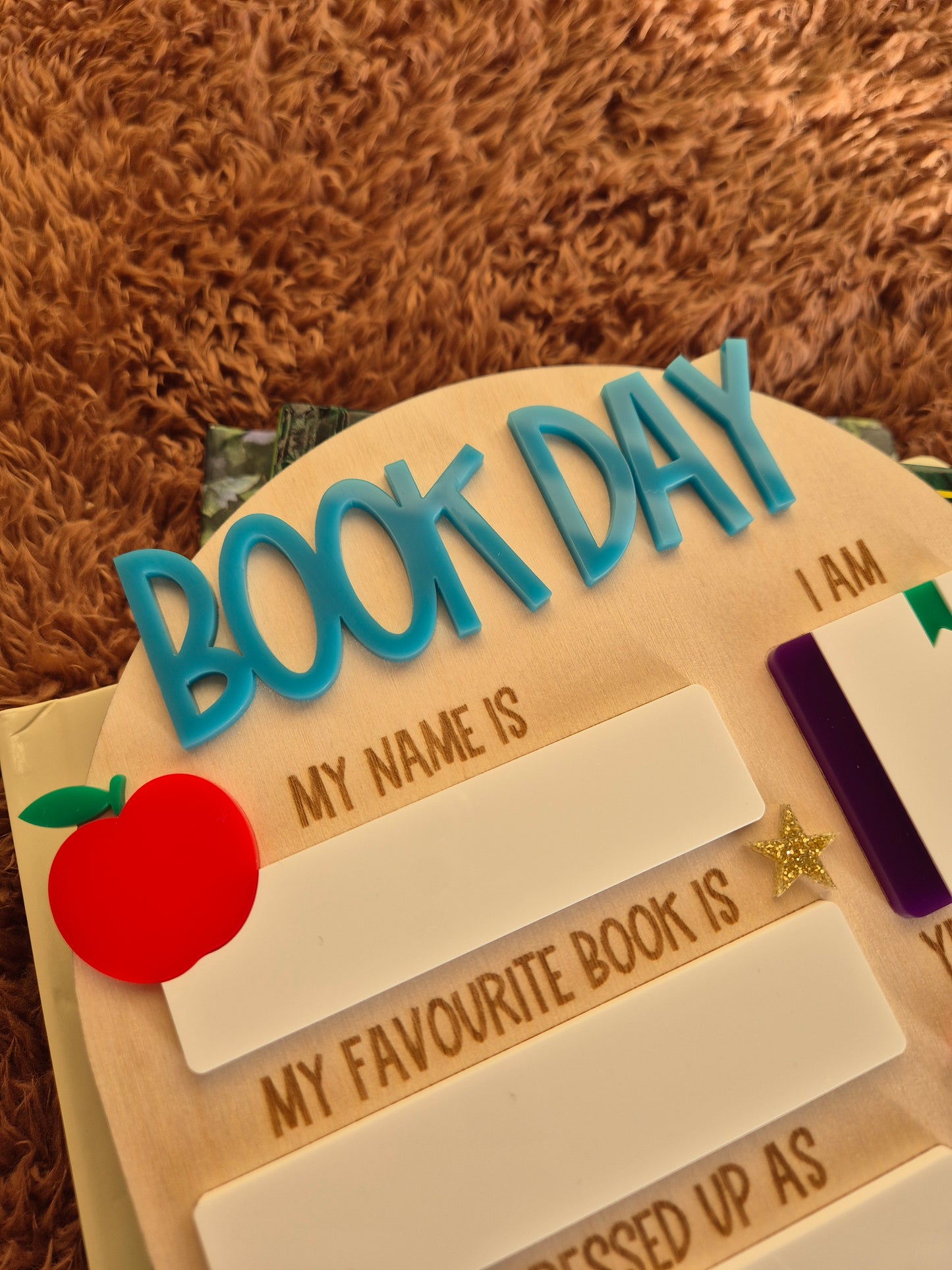 Book Day Acrylic Writable Board - School Reading Day Reusable Wooden Sign
