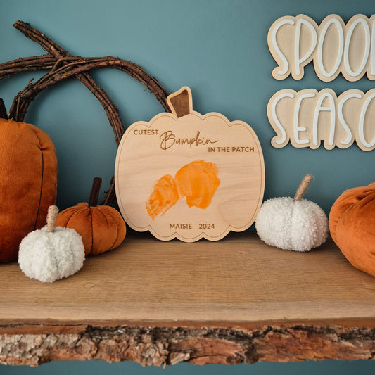 Cutest Bumpkin Personalised Sign | Baby Halloween Memory Plaque