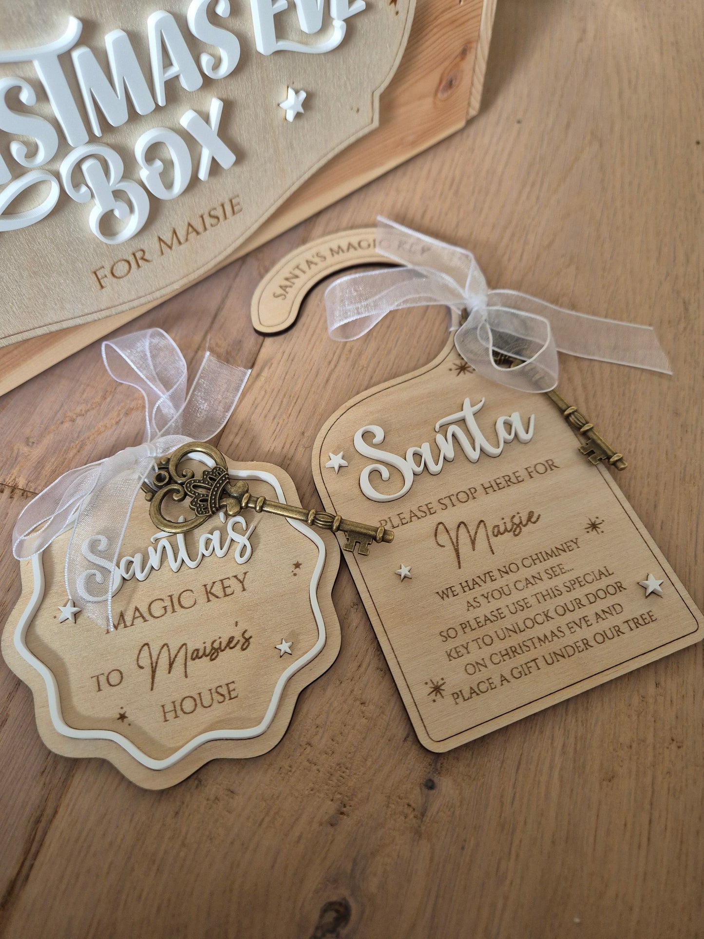 Christmas Traditions Santa's Magic Key Door Hanger - Personalised Santa Stop Here Sign