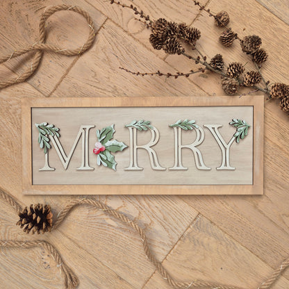Merry Christmas Wooden Sign Blanks Kit