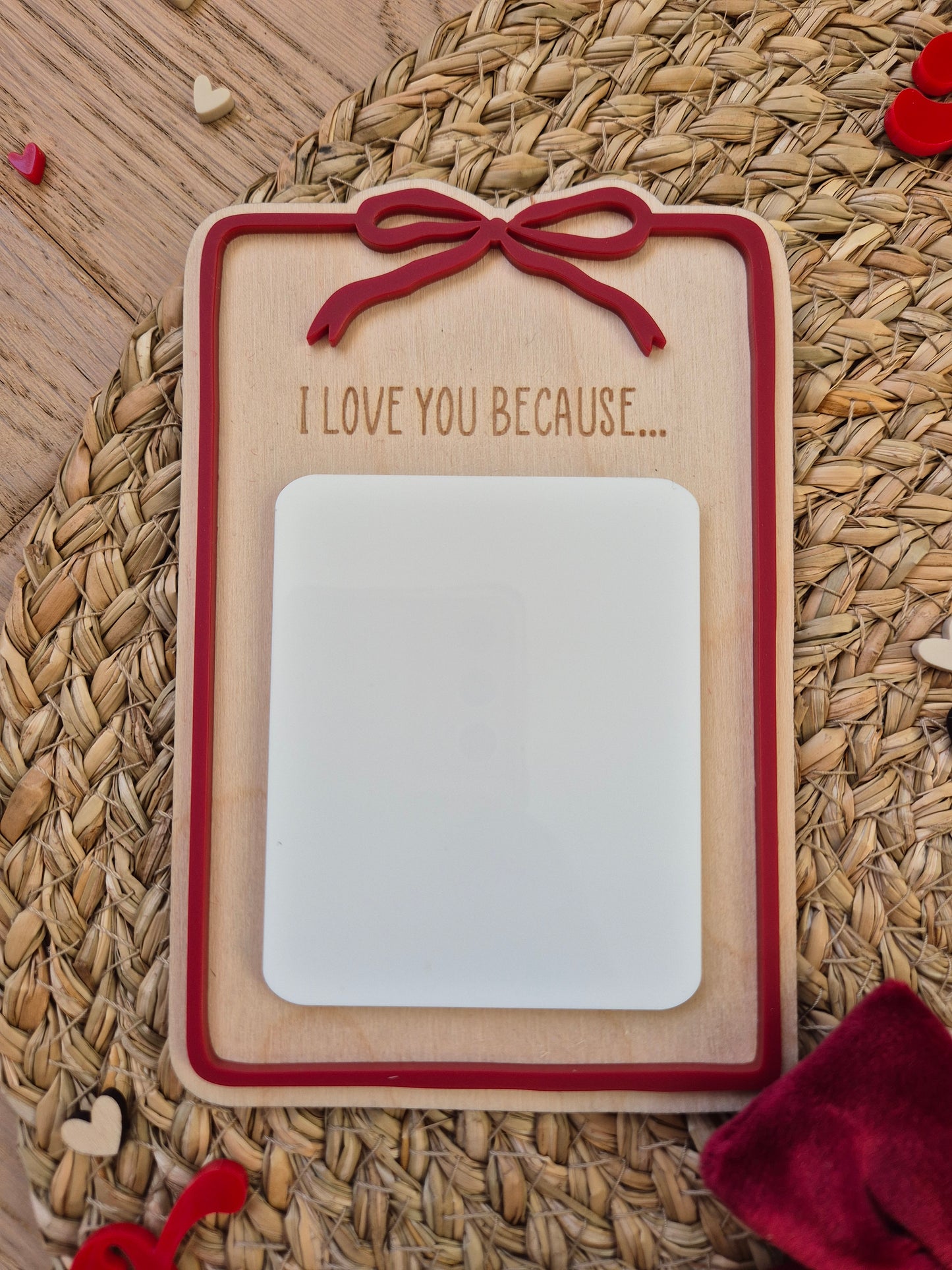“I Love You Because” Writeable Message Board – Valentine’s & Mother’s Day Keepsake Fridge Magnet
