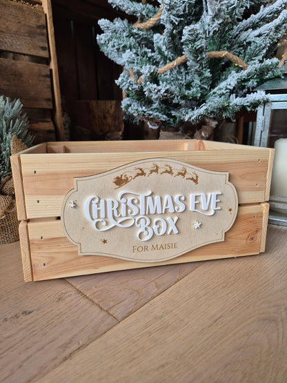 Christmas Traditions Christmas Eve Crate with Personalised and Interchangeable Plaque