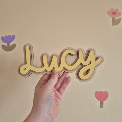 Personalised Wooden Triple Layer Name Sign